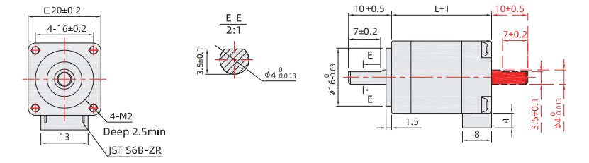 20mm步進電機尺寸圖